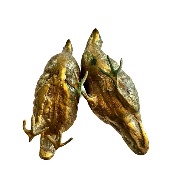 Vintage brass pair of quails - Picture 5 of 6